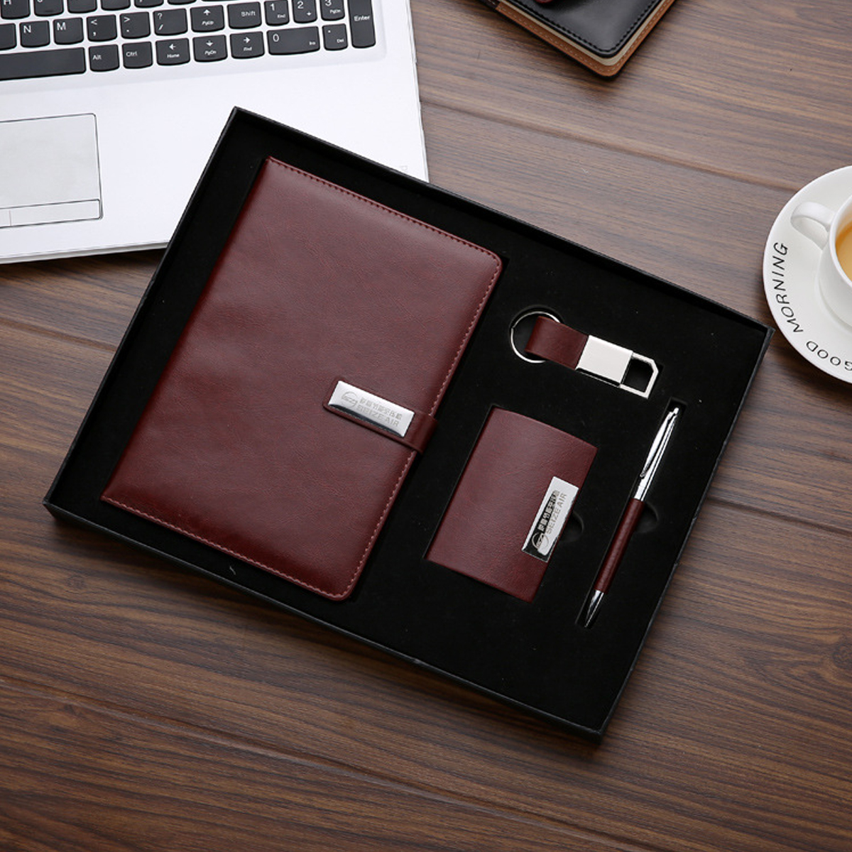4-pc PU Leather Notebook Gift Set